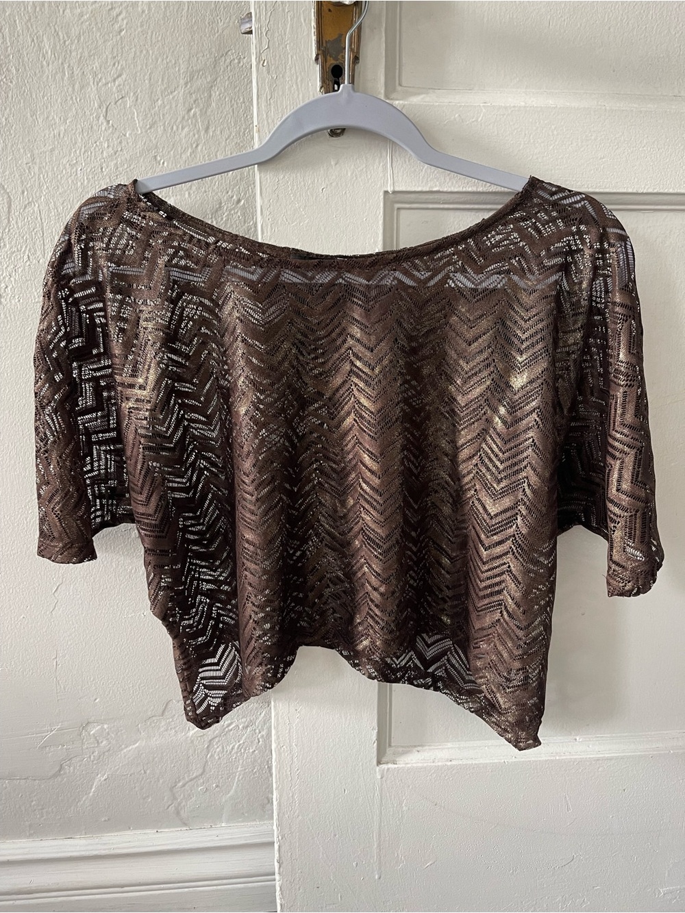 Y2K vintage BEBE brown mesh top